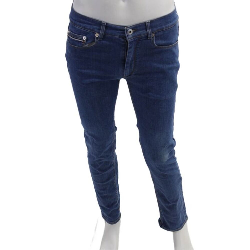 Bugatchi Mens Skinny Straight Dark Blue Jeans Button Size 30